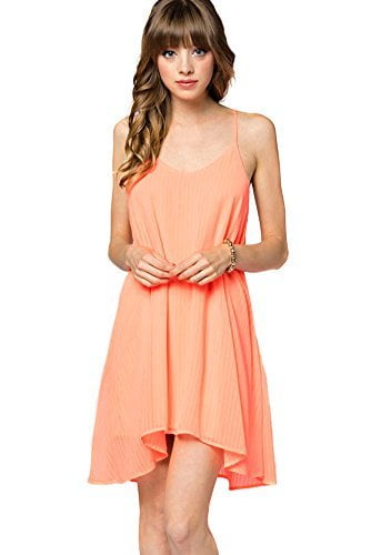 Neon Coral Shift Dress